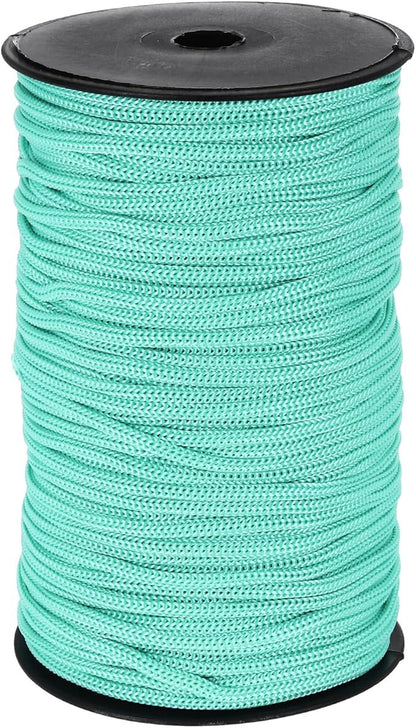 MECCANIXITY 3/16 Inch Polypropylene Rope Braided Ropes, 328ft Nylon Rope Hollow Utility Cord for Clothesline, Camping, Hiking, Outdoor, Light Blue