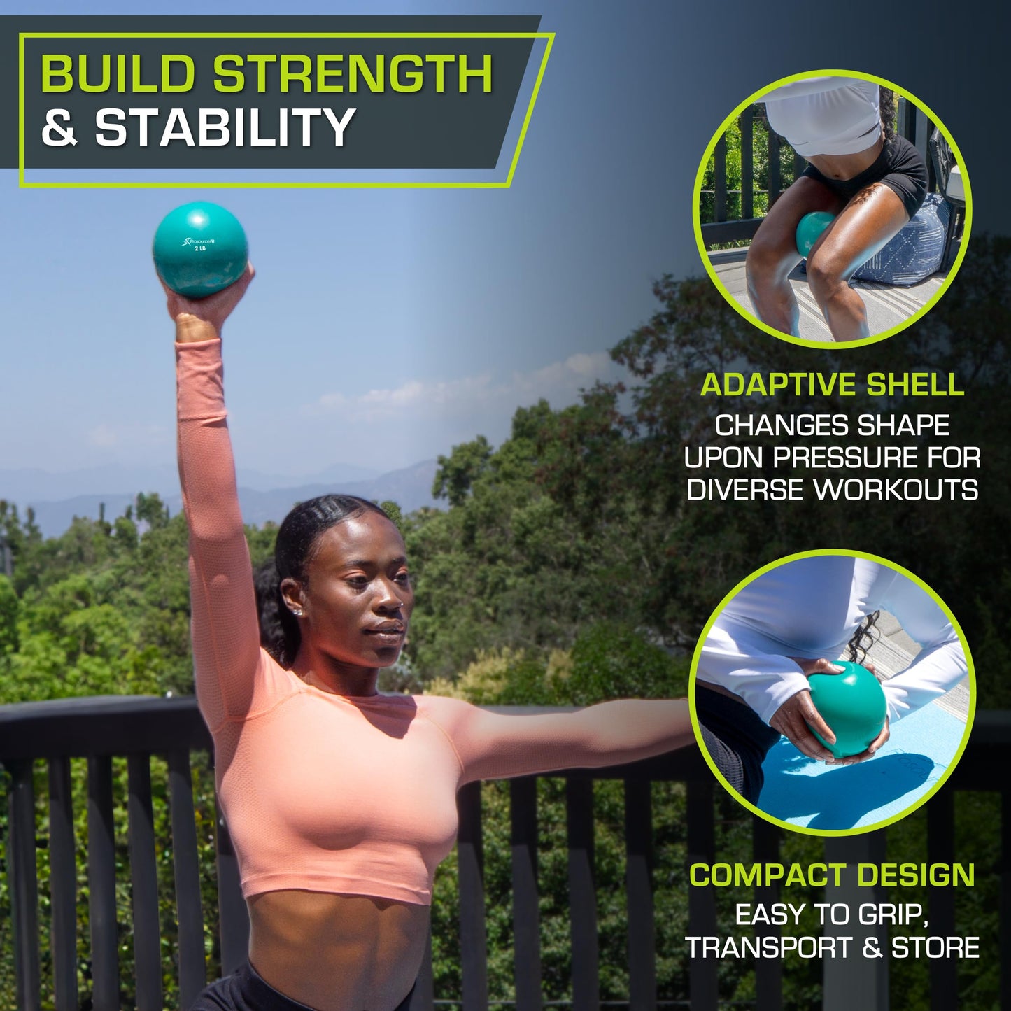ProsourceFit Weighted Toning Exercise Balls for Pilates, Yoga, Strength Training and Physical
