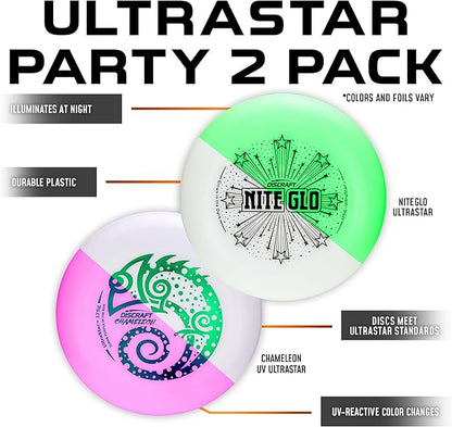 Discraft Ultrastar Ultimate Discs 1 & 2 Packs, Standard Size, for Competitive & Casual Play
