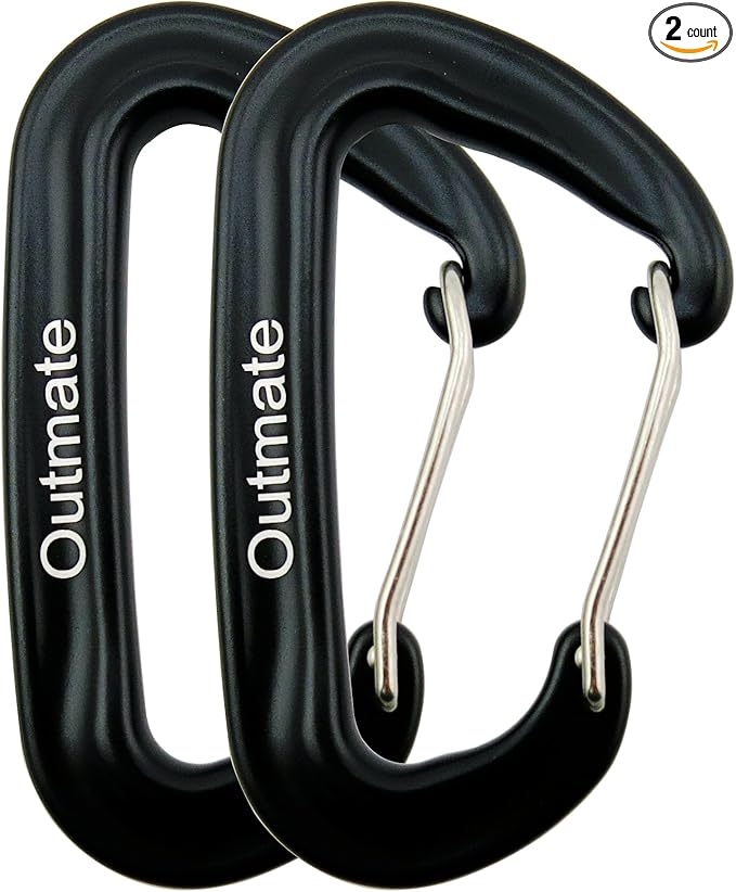 12kN 3.2"x2" Heavy-Duty Carabiner Clips - Durable, Lightweight Aluminum Alloy Carabiners for Hiking, Camping, Keychains, Dog Leashes, Hammocks & More