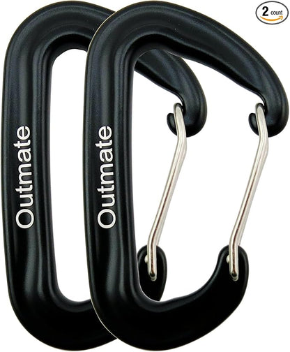 12kN 3.2"x2" Heavy-Duty Carabiner Clips - Durable, Lightweight Aluminum Alloy Carabiners for Hiking, Camping, Keychains, Dog Leashes, Hammocks & More