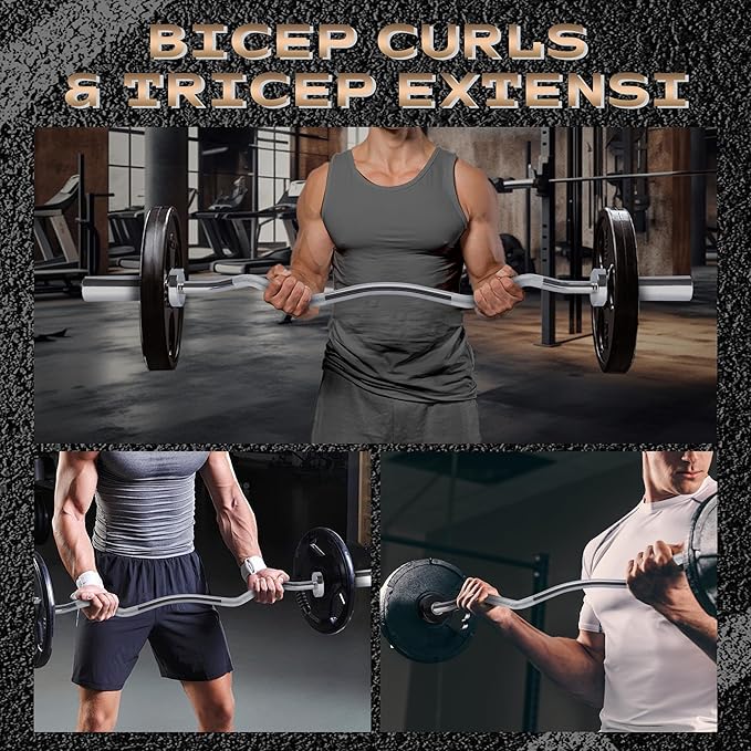 Barbell Bar for Weightlifting - 7FT Heavy Duty (1500LB/700LB), 4FT Short (500LB), 47" EZ Curl Bar - Fits 2" Standard Plates - Home Gym Strength Training