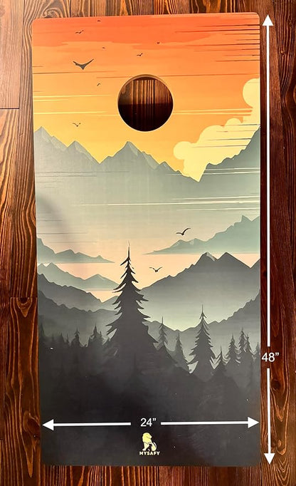 Solid Wood Cornhole Board Set 2 Boards with Bean Bags by Mysafy