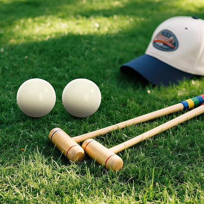 Lawei 4 Pack 57mm Bocce Pallino Balls, Durable Resin Target Balls for Bocce Ball Game, Bocce Balls Replacement for Sport Adults Outdoor, Backyard, Beach and Party Activities, Beige