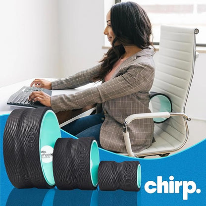 Chirp Wheel Foam Roller ??Targeted Back & Neck Relief, Lumbar Spine Stretcher, Spinal Decompression Back Stretcher, Massage Roller with Density Foam for Physical Therapy, Supports 500lbs, 3-Pack Mint