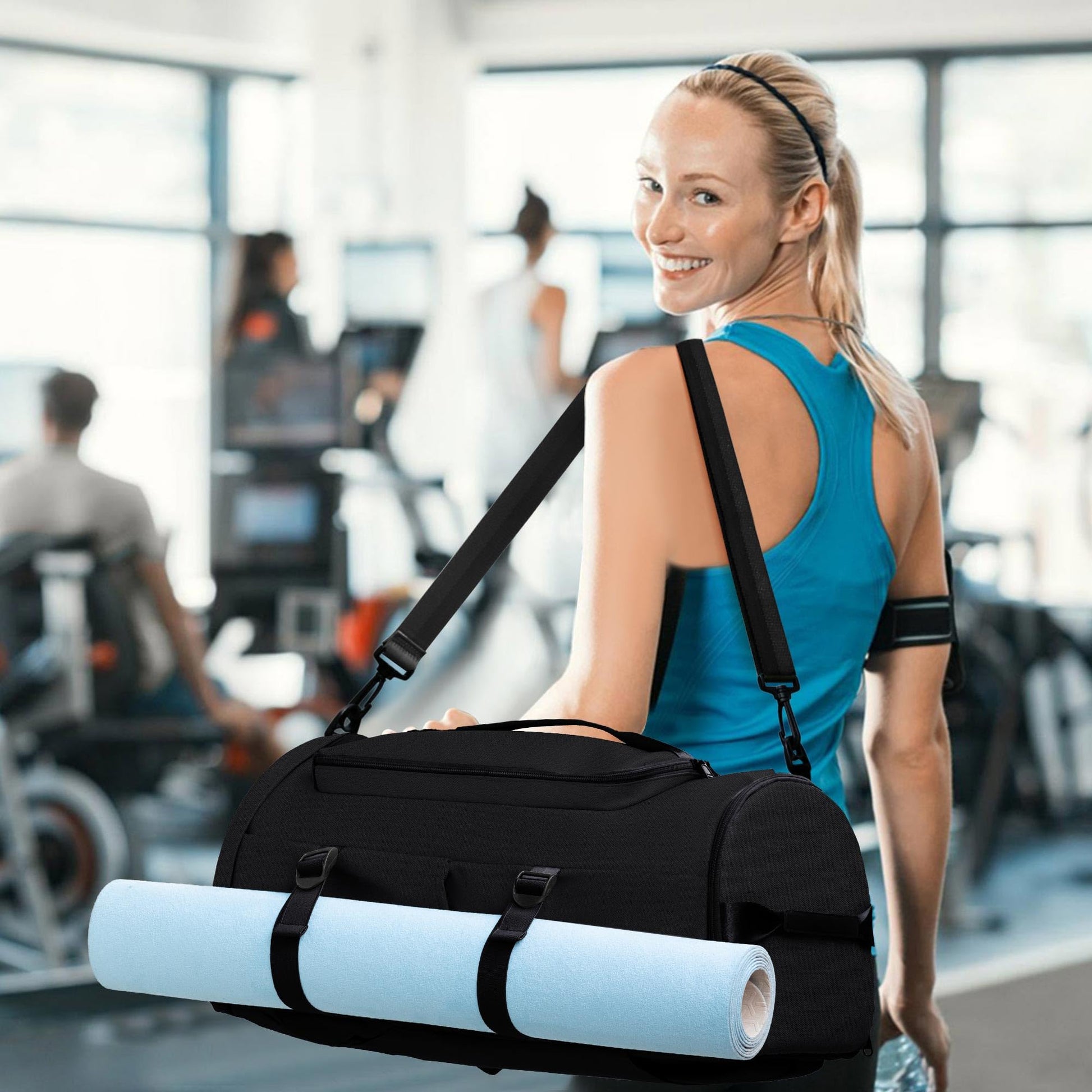 MIYCOO Gym Bag with Shoes Compartment, Duffle Bag, Backpack with Wet Pocket