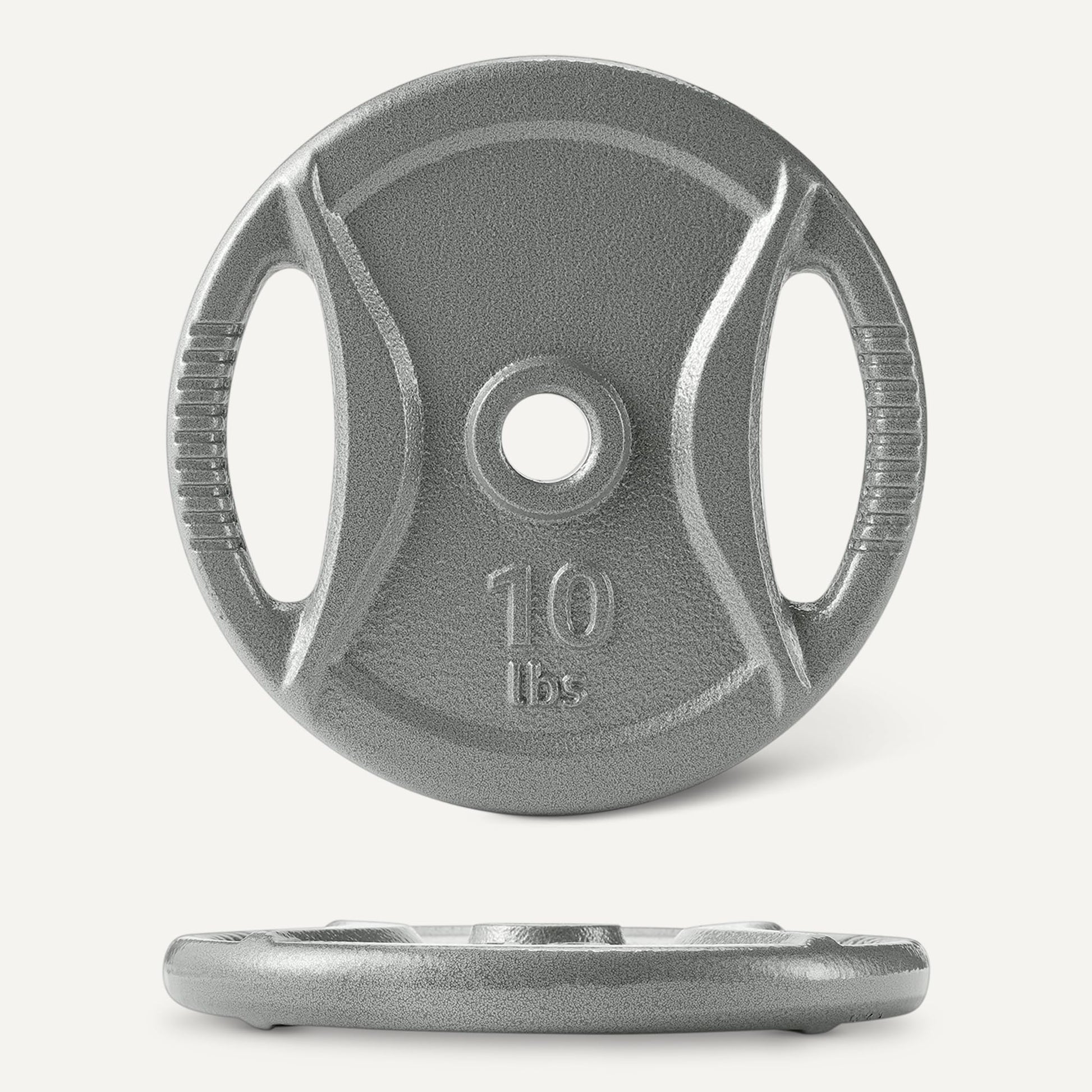 Amazon Basics 1-Inch Grip Weight Plates, 10 lb, Strength Training, Home Gym, 4 Pack