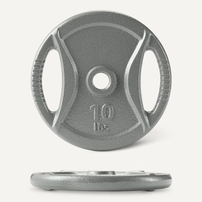 Amazon Basics 1-Inch Grip Weight Plates, 10 lb, Strength Training, Home Gym, 4 Pack
