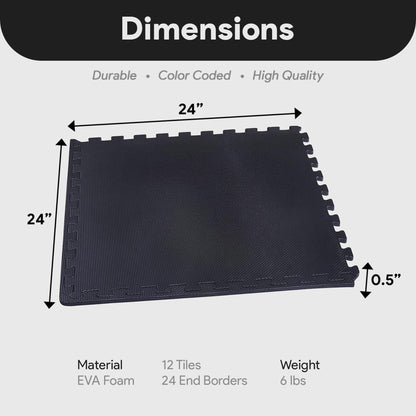 BalanceFrom Puzzle Exercise Mat 1/2-inch Thick, EVA Interlocking Foam Floor
