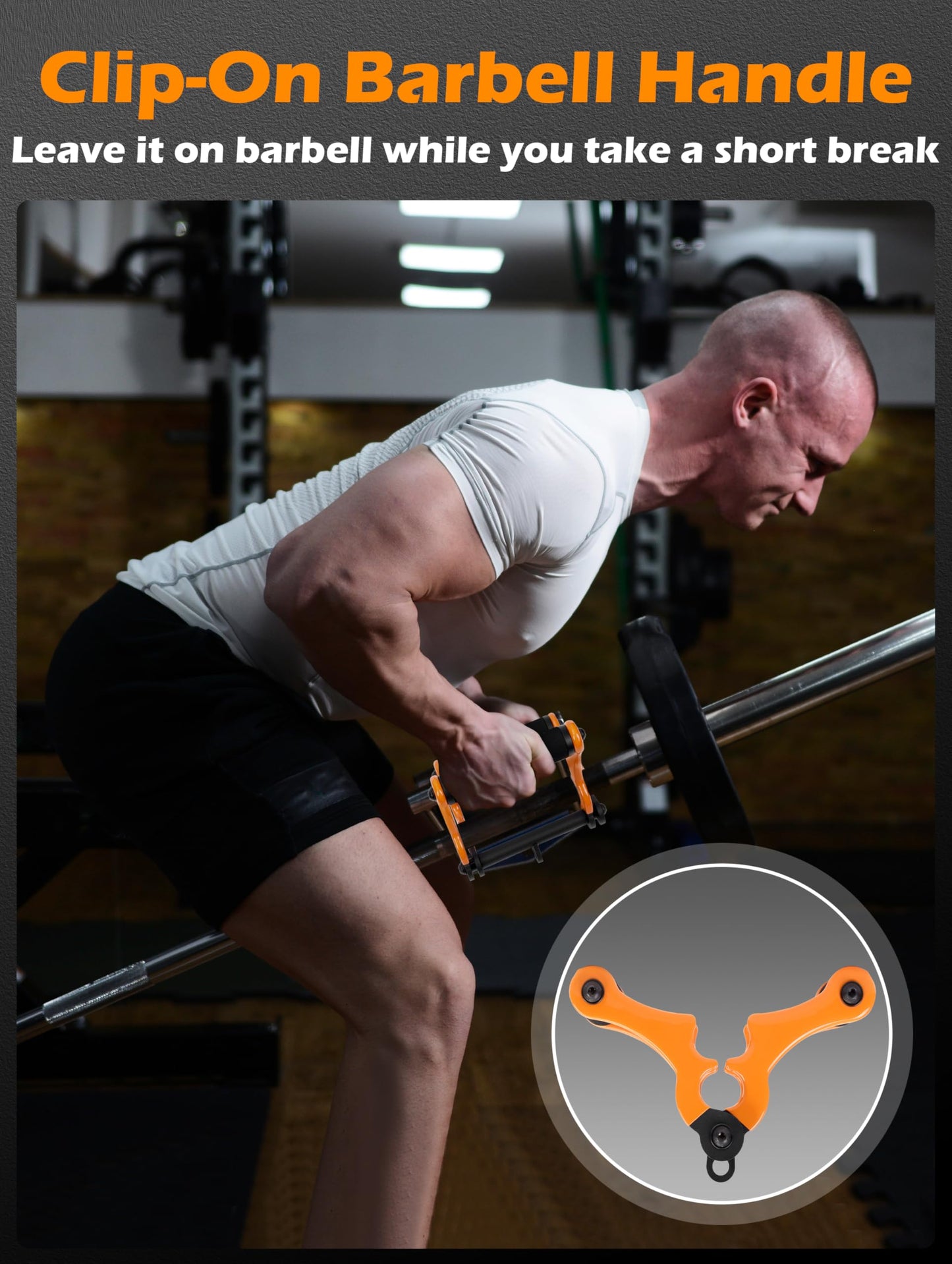 Lovind V Bar Landmine Attachment T Bar Handle for Barbell Bars，Foldable V Bar Row Handle Double D