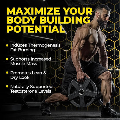 Avry Labs Extreme Anabolic Supplement ??Pre-Workout Dietary Supplement, Lean Muscle Builder & Fat Burner ??Supports Protein Synthesis, Testosterone Levels & Muscle Growth ??Vegan, 60 Capsules