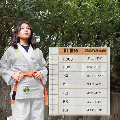 Kids Brazilian Jiu Jitsu Gi For Kids BJJ Gi Youth Grappling Kimonos Preshrunk Lightweight Martial Arts Uniform