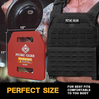 PETAC GEAR Tactical Weights Plates For Weighted Vest For Men Workout,5/10/15/20 LBS Weight Strength Training Vests Equipment Workout Gear