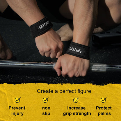 FITFIV Lifting Straps for Weightlifting, Padded Wrist Straps for Gym