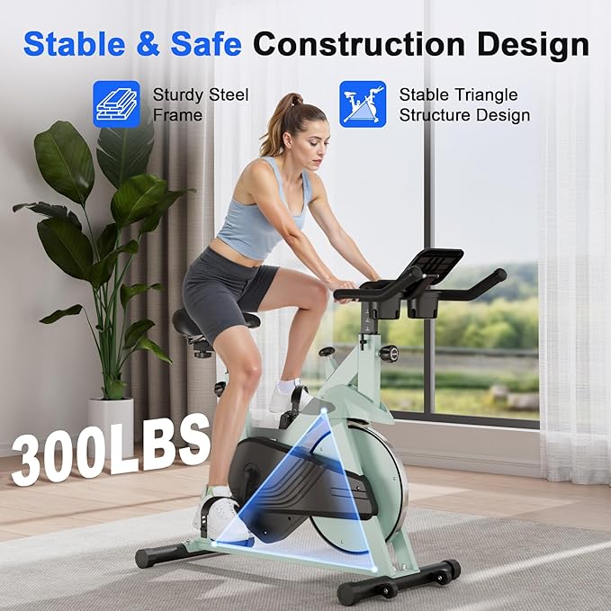 Superun Exercise Bike, Stationary Bikes for Home Gym with 32-Level Magnetic Resistance, 300LBS Capacity Indoor Cycling Bike with Comfortable Seat, LED Display