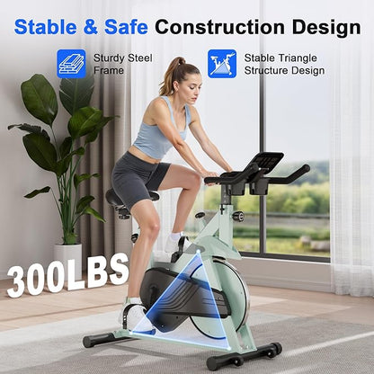 Superun Exercise Bike, Stationary Bikes for Home Gym with 32-Level Magnetic Resistance, 300LBS Capacity Indoor Cycling Bike with Comfortable Seat, LED Display