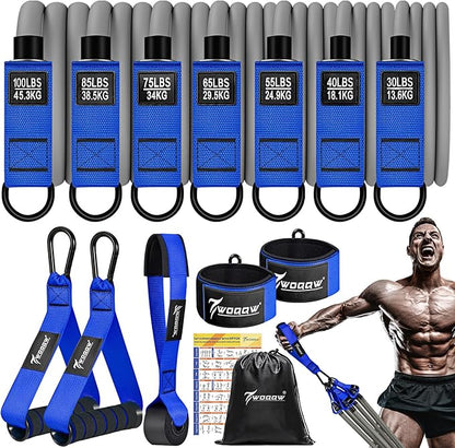 Heavy Resistance Bands for Working Out, 350lbs/450lbs Exercise Bands with Handles, Workout Bands Set for Men, Fitness Weight Bands for Muscle Strength Training, Stretching, Slim, Home Gym Equipment