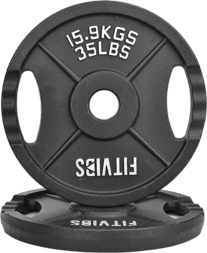 Olympic Cast Iron 2-Inch Weight Plate for Strength Training & Weightlifting, Multiple Weights Available