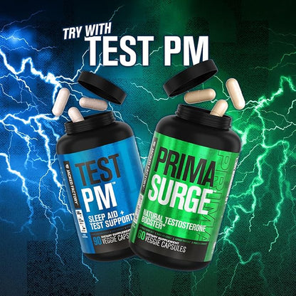 Jacked Factory Testosterone Booster for Men PRIMASURGE - w/Tongkat Ali, PrimaVie, Ashwagandha - Boost Vitality, Muscle Growth & Energy | Natural Test Booster Supplement - 60 Veggie Pills