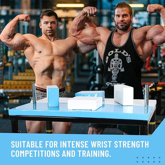 INNOLIFE Arm Wrestling Battle Table with Wrist Rope, Arm Strength Training Equipment Competition Training Arm Wrestling Table for Use in Home Gym, Blue