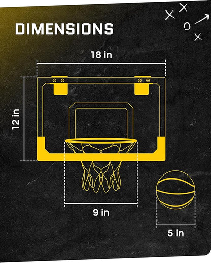 SKLZ Pro Mini Indoor Basketball Hoop - Over The Door ??Portable - Great For Home, Dorms, Offices, and Gifts