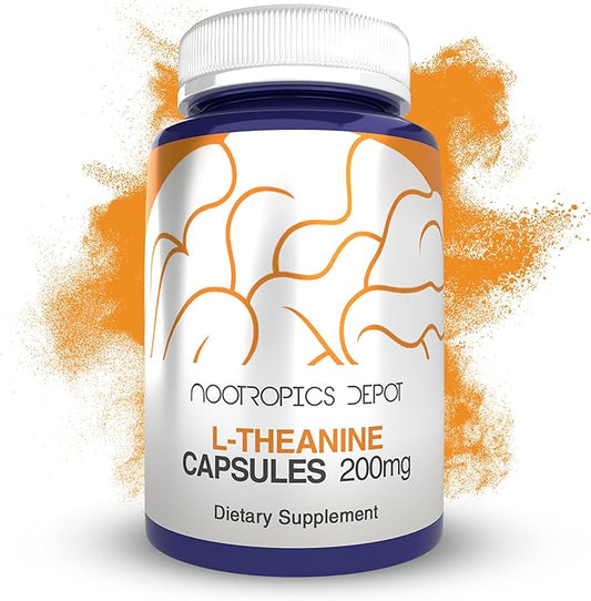 Nootropics Depot L-Theanine Capsules 200mg (90 Count) | Promotes Relaxation | Supports Healthy