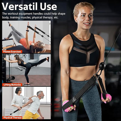 Tricep Rope Cable Attachment Handles for Gym, 13inch Exercise Handles, Tricep Pull Down Attachments Rope for Pilates, Yoga, Strength Trainer, Physical Therapy, Stretch, Recovery