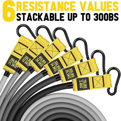 Heavy Resistance Bands for Working Out, 300lbs/360lb/420lb Exercise Bands Workout Bands with Handles, Door Anchor, Ankle Straps, Home Gym Workout Equipment for Men Fitness Strength Training Stretching