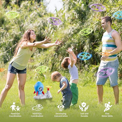 Outside Toys for Kids Ages 4-8, 28 Pack Flying Discs Supplement Set - Compatible with Most Handheld and Foot-Powered Flying Disc Toys, Includes 4 Vibrant Colors, Must-Have for Flying Disc Enthusiasts