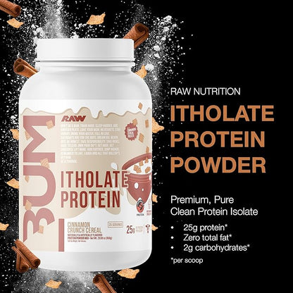 RAW Whey Isolate Protein Powder, Cinnamon Crunch (CBUM Itholate Protein) - 100% Grass-Fed Sports Nutrition Powder for Muscle Growth & Recovery - Low-Fat, Low Carb, Naturally Flavored - 25 Servings
