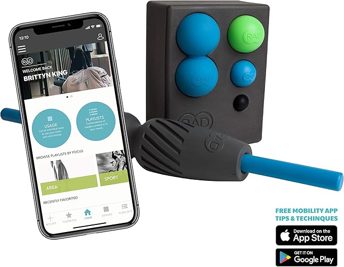 RAD All-in Kit ??Foam Roller Set for Whole Body Massage & Myofascial Release ??7-in-1 Kit with Roller Stick, Yoga Block, Massage Balls ??Muscle Recovery Tools for Mobility & Flexibility