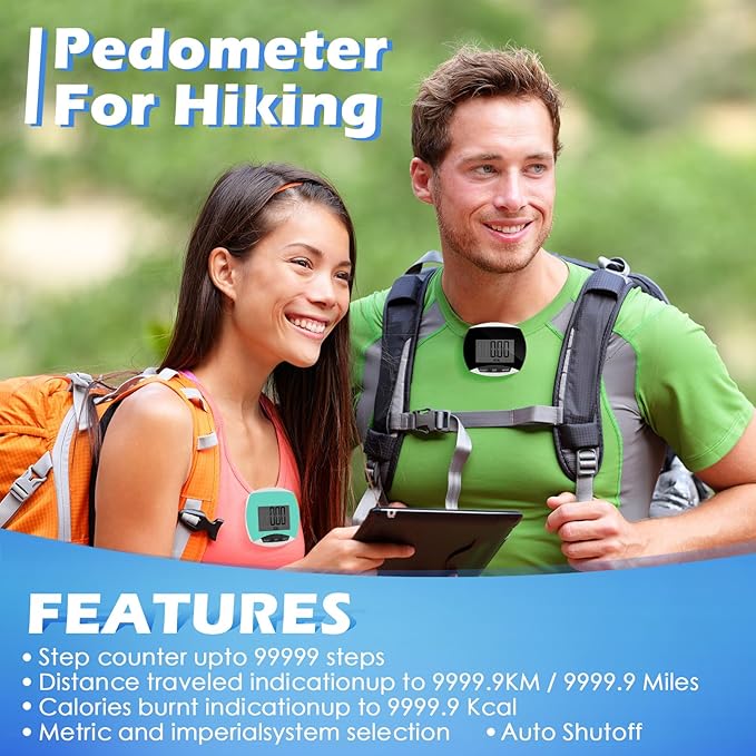 9 Pcs Simple Pedometers Bulk for Walking Steps and Miles Walking Step Counters with Calories Burned Portable Clip Step Tracker for Seniors Man Women Jogging Hiking Running