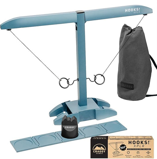 Craggy Games Ring Toss & Shot Ladder Game Hooks XPLR - Portable Aluminum Hook and Ring for