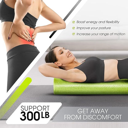 Yes4All High-Density EPP Round Back Roller Foam, Exercise Foam Roller for Yoga, Pilates & Stretching - 12, 18, 24, 36 inch