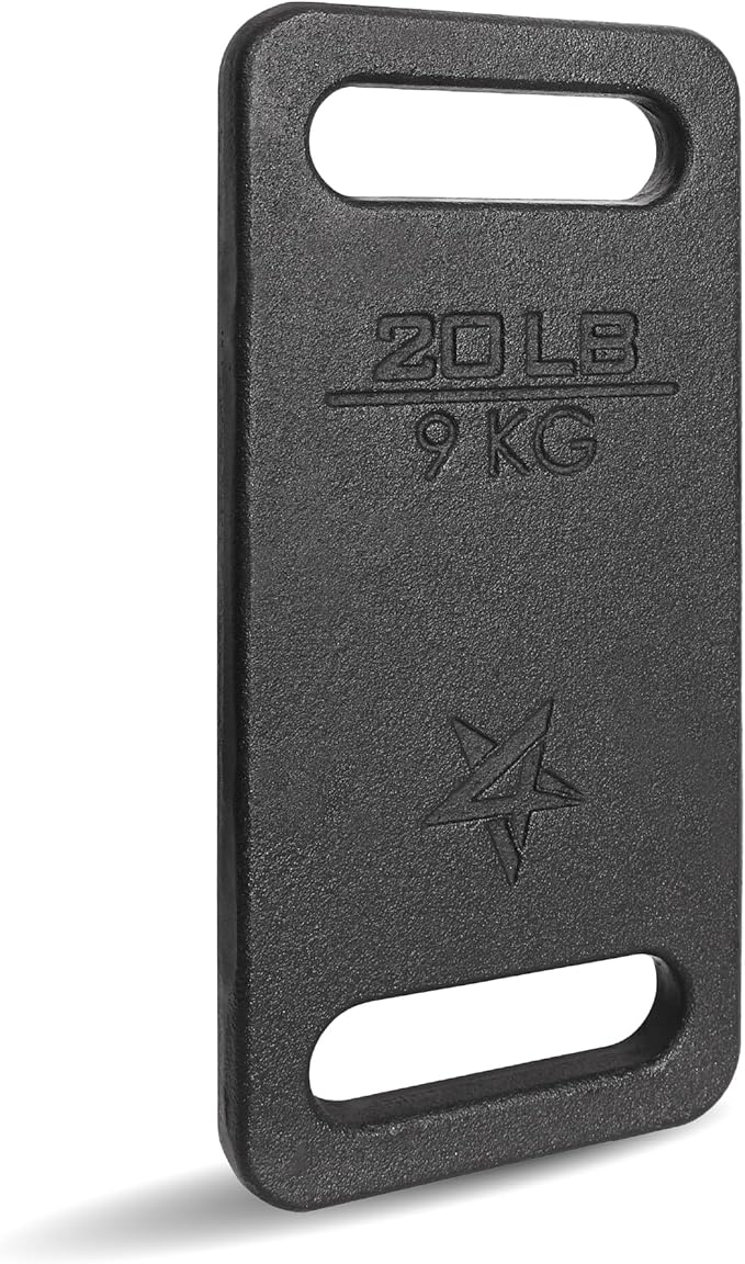 Yes4All Ruck Weight Plate, Cast Iron Rucking Plates with Wide Grip for Swings, Squat, Strength, Weighted Vest Training - Multiple Rucking Weights: 10LB to 45LB