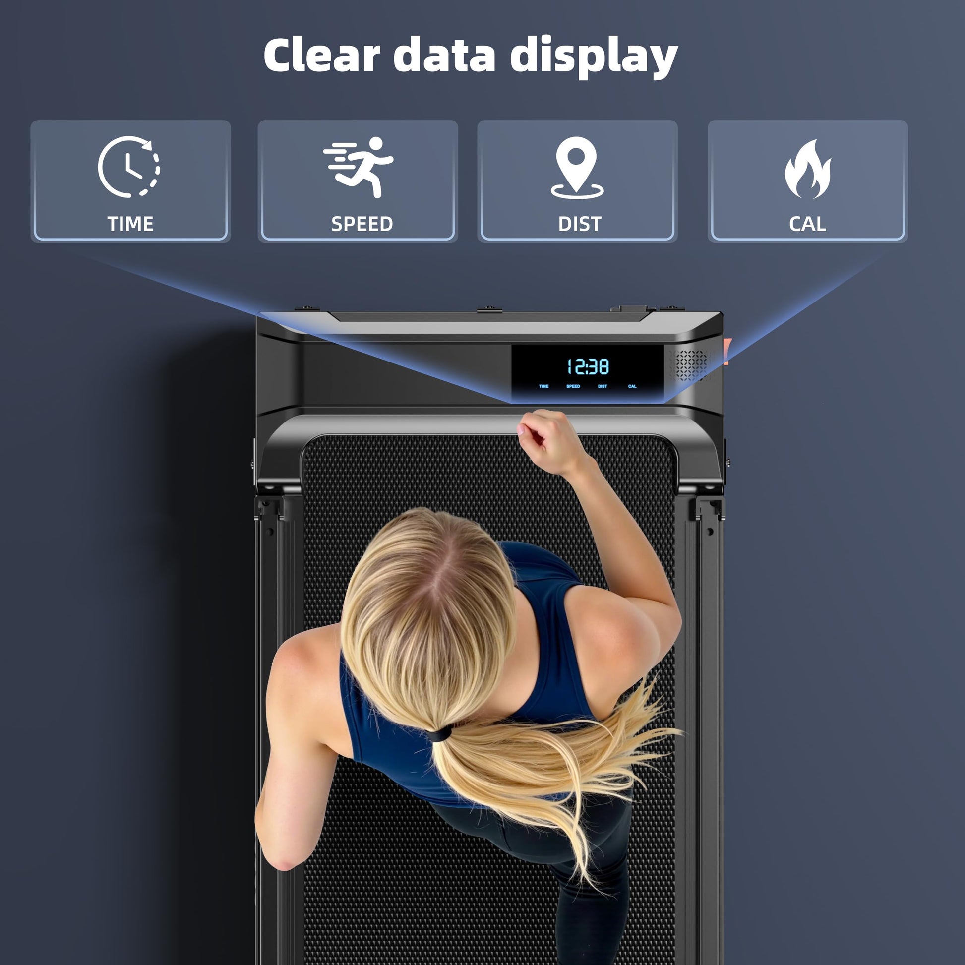 Walking Pad Treadmill for Home - Folding Treadmills with Handle Bar Portable Compact Fold up Indoor