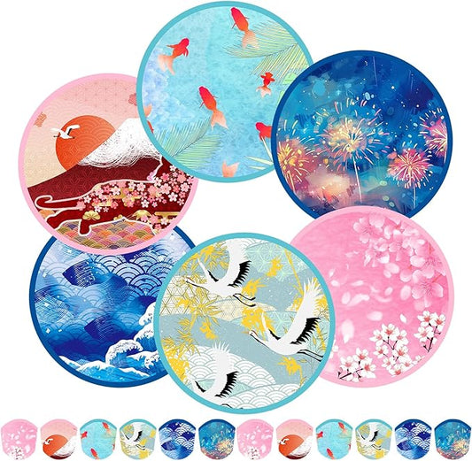 Mototo Foldable Flying Disc Fans, 30PCS Japanese Foldable Disc Fan 8 Inch Pop up Round Collapsible