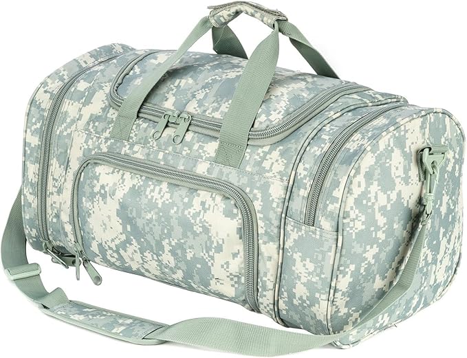Tactical Travel Duffle Bag with Shoes Compartment Weekender Bags Carry On Overnight Bag For Men and Women Gym Sports Tote Pocket