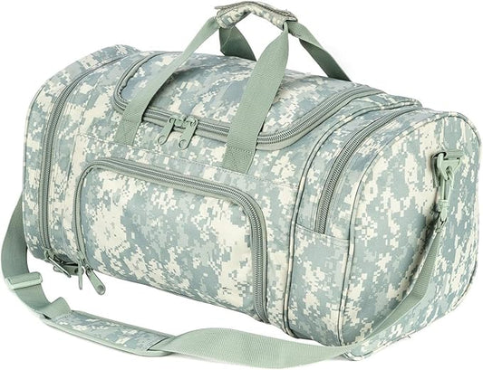 Tactical Travel Duffle Bag with Shoes Compartment Weekender Bags Carry On Overnight Bag For Men and Women Gym Sports Tote Pocket