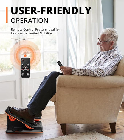 Under Desk Elliptical, Electric Ellipse Leg Exerciser While Sitting for Seniors Adults, Portable Elliptical Machine with LCD Display, Remote Control, Anti-Slip Mat