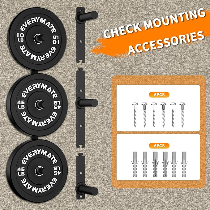 Weight Plate Storage Rack, Olympic Weight Plate Holder, Bumper Plate Storage, Home Gym Organizer