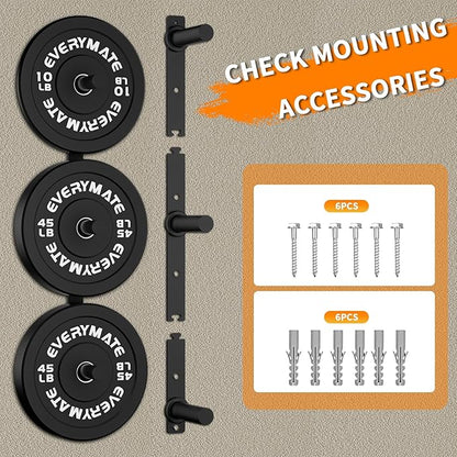 Weight Plate Storage Rack, Olympic Weight Plate Holder, Bumper Plate Storage, Home Gym Organizer