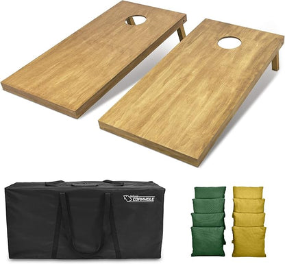 GoSports 4 ft x 2 ft Regulation Size Wooden Cornhole Boards Set - Includes Carrying Case - Full Regulation Size Bean Bag Toss Boards