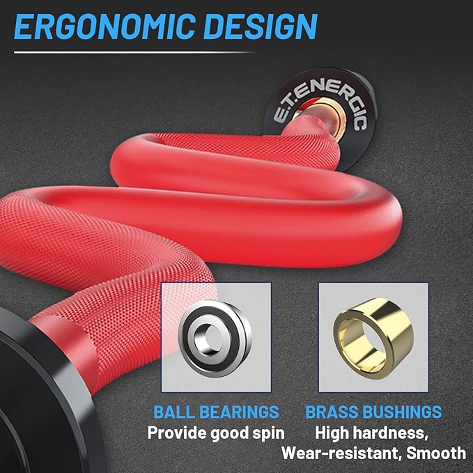 47" Olympic EZ Curl Bar 500-lbs Capacity Steel Barbell Suitable for 2" Weight Plates, 2-Inch Curl Bar for Weight Lifting,Hip Thrusts,Squat,Biceps-Home Gym Weight Bar