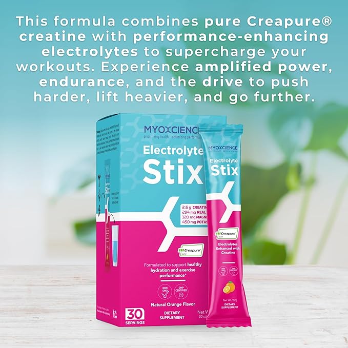 MYOXCIENCE Electrolyte STIX | Creatine Electrolyte Powder | Recovery from Exercise & Muscle