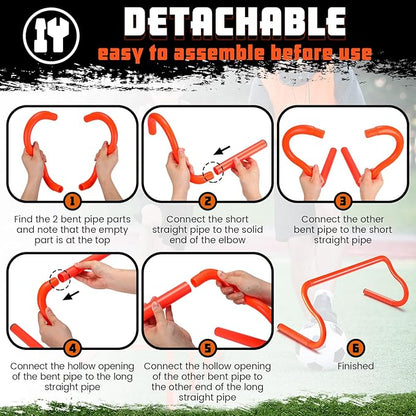 5 Pcs Speed Agility Training Hurdles Detachable Durable Equipment Plyometric and All Purpose Speed Training Hurdle Equipment for Athletes Soccer Basketball