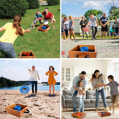 GSE Games & Sports Expert Premium Wood Washer Toss Game Set with 8 Washers with Bottle Opener for Adults and Family. Portable Lawn Game for Beach, Backyard, Pitching, Tailgating, Camping