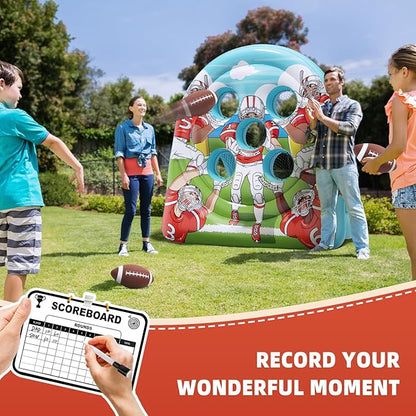 6Ft Football Target Toss Game - Inflatable Football Throwing Target Toy for Kids - Carnival Party Games