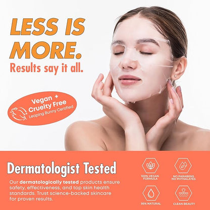 Vitamin C Face Mask ??Dermatologist Tested, Anti-Aging, Korean Skin Care, Evens Tone Hydrates Revitalizes ??Clean Beauty Vegan Sheet Mask for Dull Sensitive Skin ??5 Sheets