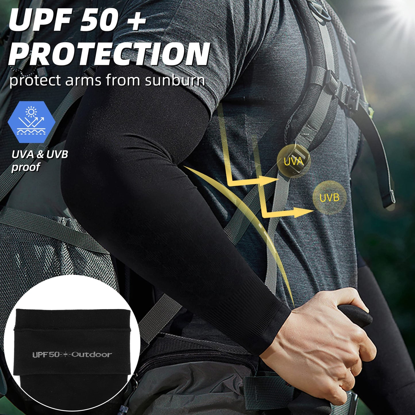 BHYTAKI 6 Pairs UV Sun Protection Arm Sleeves, UPF 50 Sports Cooling Arm Compression Sleeves for